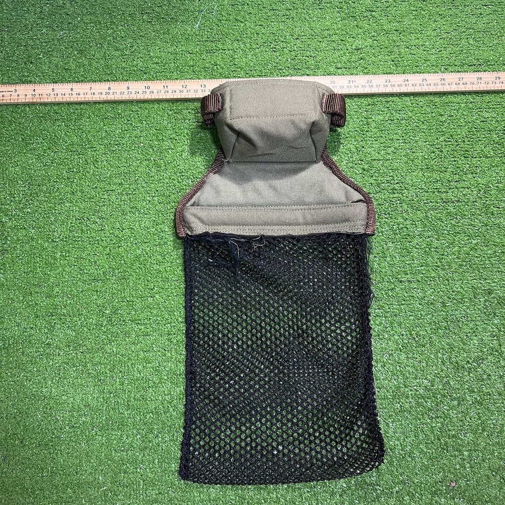Vintage Canvas Ammo Pouch Clip On Mesh Game Hunting Skeet Outdoor Metal Clasp